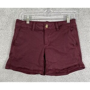 American Eagle Shorts Womens 2 Purple Midi Super Stretch Chino Preppy Casual